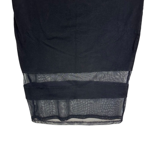 Torrid 2 Mesh Shadow Striped Knit Pencil Midi Skirt Black - Picture 8 of 9